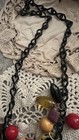Vintage Unique Bakelite lucite Charm Statement Necklace Buttons beads Shapecharm