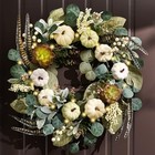 Collapsible Fall Wreath With Light For Front Door  24  Eucalyptus 24 Inch
