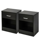 Set Of 2 Modern Wood Nightstand Bedside Table Cabinet Storage Bedroom Furniture