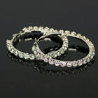 Fashion 925 Silver  Rose Gold Plated Hoop Earrings Jewelry 1 Pair Simulated