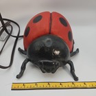 Vintage Ladybug Light   Night  Light On Cast Iron Base W  Glass Shell 90 s Retro