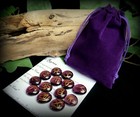 13 Witches Runes   Bag Purple And Gold Witch Wicca Pagan Divination Gift
