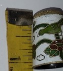 Cloisonne Thimble Inlay Bird Flowers Enameled Green White Gold Vtg