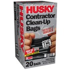 New Husky Heavy Duty Contractor Black Bags  42 Gallon  20 Bags  2 Mil