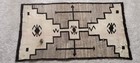 Antique Navajo Wool Rug Storm Pattern 52  X 88  White Gray Brown C  Early 1900 s