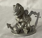 Dark Ages Miniatures Draggles Baby Dragon Hugging Knight Pewter Figure Signed