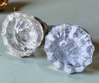 Vintage Glass Door Knob Lot 8-point 4 Sets 3 Singles Brass Set