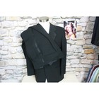 Emporio Armani Mens Black Two Button Tuxedo Suit Satin Peak Lapel Made In Italy