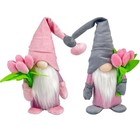 Gnomes Decorations For Home  Spring Summer Fall Tiered Tray Decor  Swedish Pink