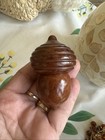 Antique Acorn Needle Threader  Sewing Thimble  Solid Wood