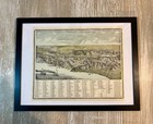 Genuine Vintage Antique Map Of The Holy Land  1889 World Atlas  framed 