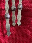 Vintage Alpaca Mexico Scalloped Etched Metal Bars Halter Bridle Set Of 3