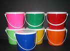 7 80 Oz Plastic Buckets Lids Red Yellow Pink Blue Green Lime Orange Made In Usa
