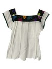 Handmade Embroidered Mexican Blouse - Size Small   Medium