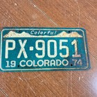 1974 Colorado Mountains Expired License Plate Px-9051 Man Cave Bar