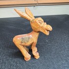 Vintage Hand Carved Wooden Donkey Burro Folk Art Figurine Wyoming Signed 4 