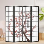 Room Divider 4 Panels Portable Room Separating Oriental Shoji Screen