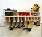 Cordless Drill Organizer   Tool Storage For Accessories- 10 Tool Wood Shelf 