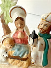 Vintage Relco Japan Nativity Scene 2 Candle Taper Holder Figurine Kings Mary