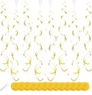 Gold Hanging Swirl Decorations 30 Pcs  Streamers Party Decorations -twin Tail   
