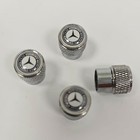 Set Of 4 - Tire Valve Stem Cap Set Mercedes-benz  Silver Caps Fit Most Models
