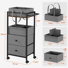 Baby Diaper Caddy Organizer Cart With Drawers - 3in1 Rolling Storage Cart Wit   