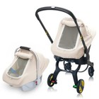 3 Layer Muslin Baby Car Seat Cover  Infant Car Seat Cover With Mesh Peep Wheat
