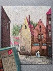 Vtg Jigsaw Puzzle Deluxe Guild Complete 340 Pc Morning Chat Village Cart  E1