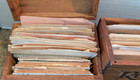 Huge Lot 100 s Vtg Handwritten Clipped Typed Recipes Antique Wood Boxes Filled