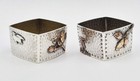 Fine Gorham Aesthetic Movement Sterling Silver   Mixed Metals Salt Cellars C1880