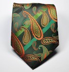 New Paisley Orange Green Black Jacquard Woven Silk Fashion Men s Tie Necktie