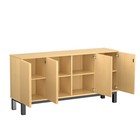 Walnut Fluted Sideboard Storage Cabinet Credenza Buffet Kitchen Living Room