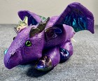 Dan Dee 19 x 11  Vintage Plush Shiny Iridescent Purple Dragon Stuffed Toy