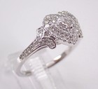 3ctw Round Cut Real Moissanite Heart Cluster Wedding Ring 14k White  Gold Plated