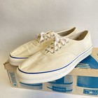 Vintage Converse White Canvas Comfort Cushion Boat Sneaker Made Usa Men   s Sz 9