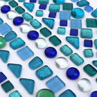 1 1lb Blue Mixed Irregular Crystal Glass Mosaic Tiles For Crafts