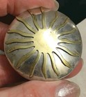 Vintage Mixed Metal Taxco Mexico 925 Sterling Silver    Brass Sun Ray Brooch Pin
