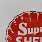 Vintage Super Shell Gasoline Porcelain Enamel Metal Sign Size 8  X 8 