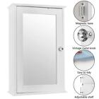 Wooden Bathroom Storage Wall Medicine Cabinet Shelf Organizer W  Mirror Door