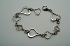 Vintage Sterling Silver Hammered Silpada Heart Bracelet 7  X 18mm Jb38