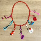 Vintage Chain Charms Bell Clip On Plastic Saxophone Basketball Guitar Necklace