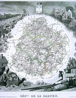 1852 Levasseur Antique Map  La Sarthe - La Mans Fl  che Mamers Chartre Montmirail