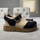 Dansko Brynlee Waxy Milled Shoes Womens Size 39 Black Tan Leather Buckle Comfort