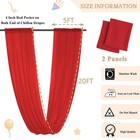 Red Wedding Party Ceiling Drapes Chiffon 2 Panels 60x240 Red Decorations