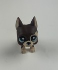 Rare Littlest Pet Shop Brown Great Dane Dog Blue Dot Eyes Lps 2007 Hasbro
