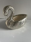Mccoy Floraline Silver  Brocade Swan Vase Planter