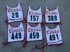 Vintage Coors Banquet Beer Race Bibs Lot Of 6 Racing Cloth Ski 80s 20