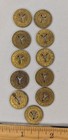 Eleven 1953 New York City  Subway Vintage Transit Tokens   2
