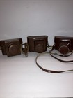 Lot Of 3 Vintage Brown Leather Camera Cases    look   