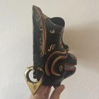 Vintage Balinese Hand Carved Painted Wooden Monkey Mask Folk Art Wall Decor Rare